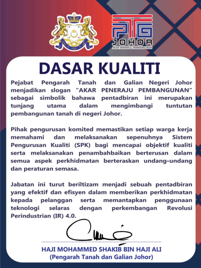 Alt Dasar Kualiti PTG 2026